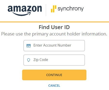 Amazon-synchrony-card-user-id-recovery-form