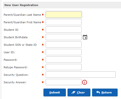 EPISD Parents registration form