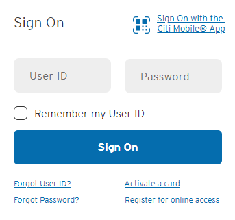 citi travel visa login