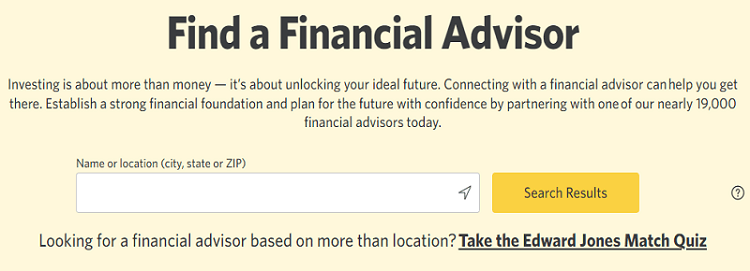 financial advisor locator app on ed jones website