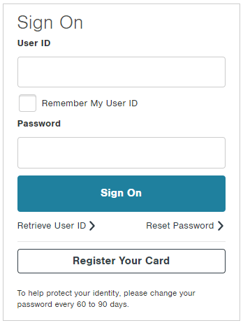 sears credit card login form