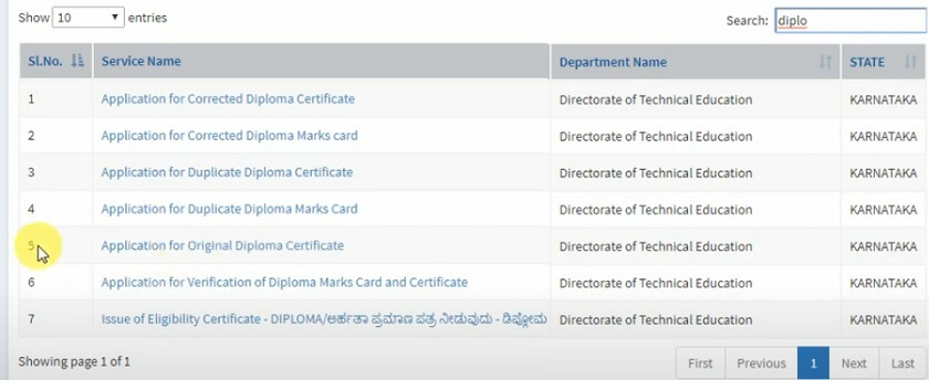 seva sindhu diploma certificate online application step 2