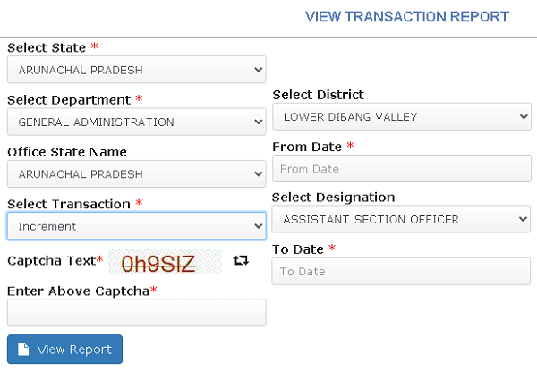 ehrms view transaction report page