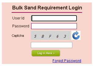 bulk sand existing user login page