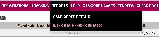 ssmms inter state order details report link