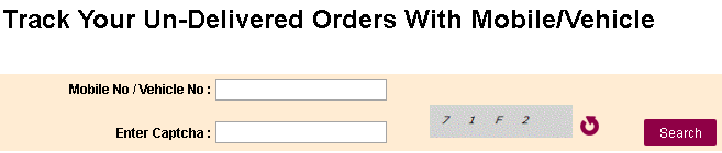 order tracking by mobile, vehicle page