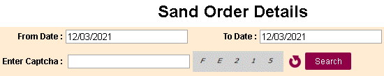 ssmms sand order details report page