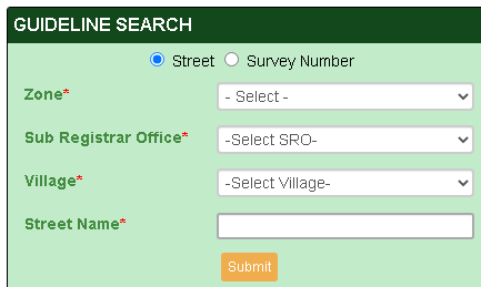 guideline value search by street name