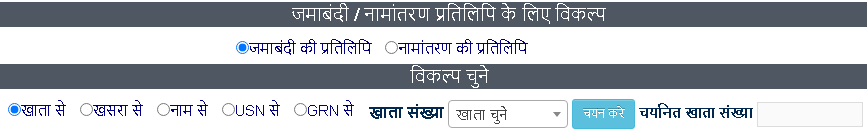 edharti Rajasthan Jamabandi copy option