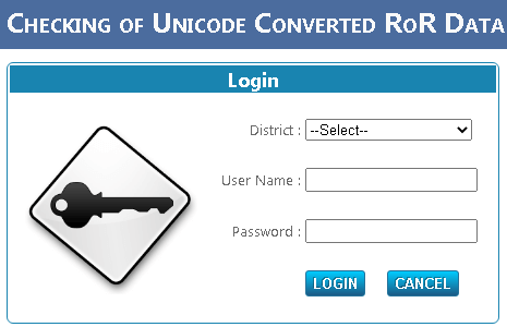 Checking of unicode converted ROR data login page