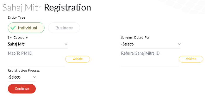 sahaj mitra registration