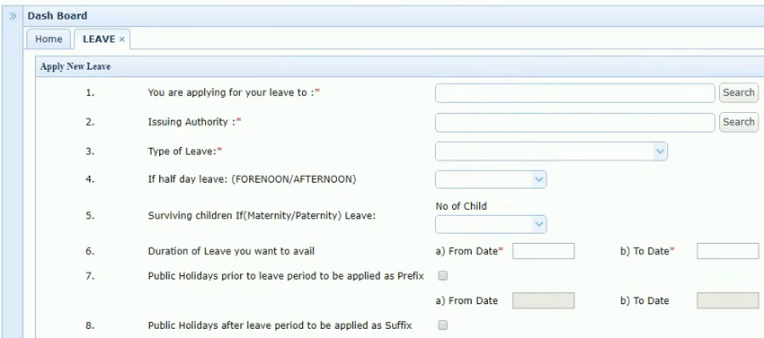 hrms apply leave page odisha