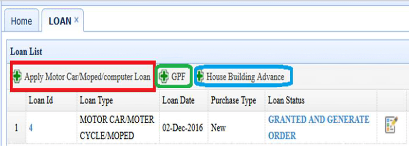 hrms loan dashboard