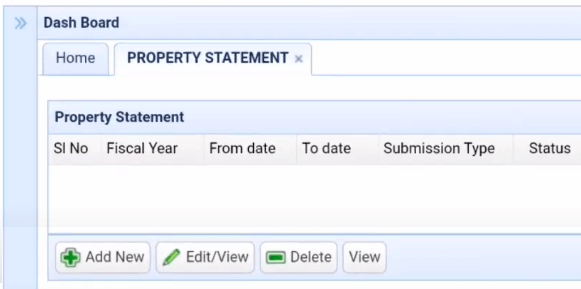 hrms property statement dashboard odisha