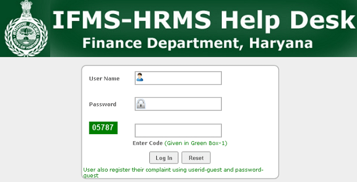 ifms hrms haryana helpdesk login