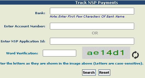 pfms track nsp payment page