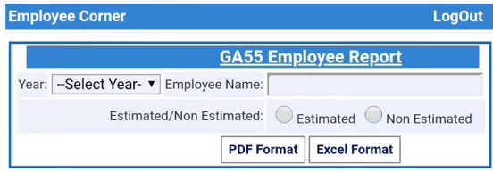 GA 55 employee report page