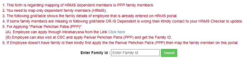 enter family id