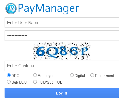 pay manager Employee login form
