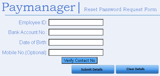 paymanager reset password request form