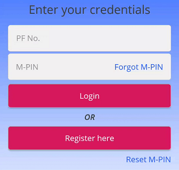 sent swa darpan mobile app login screen