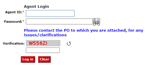 india post office agent login page