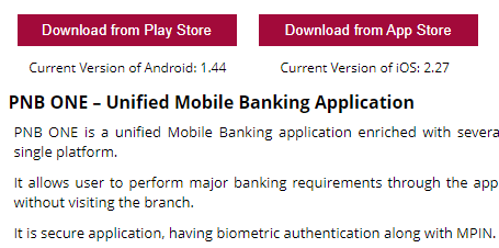 pnb one mobile app download links