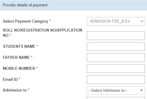provide details of payment page