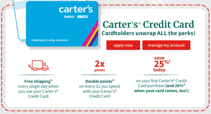 carters manage my credit card account link