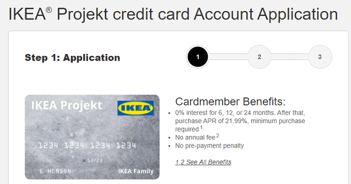 ikea projekt credit card application form