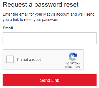 macys credit card password reset form