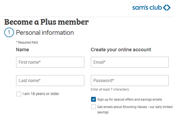 sams club membership online  form