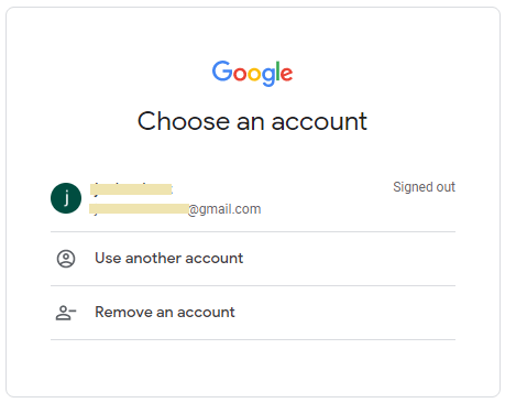 Google account login options