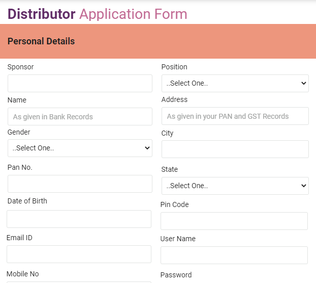distributor application form milifestyle